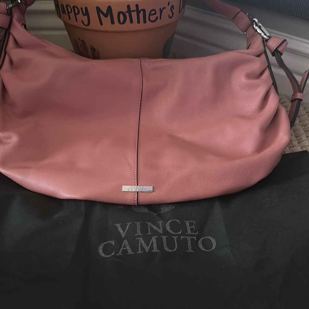Vince Camuto Pink Hobo Bag with Silver Hardware